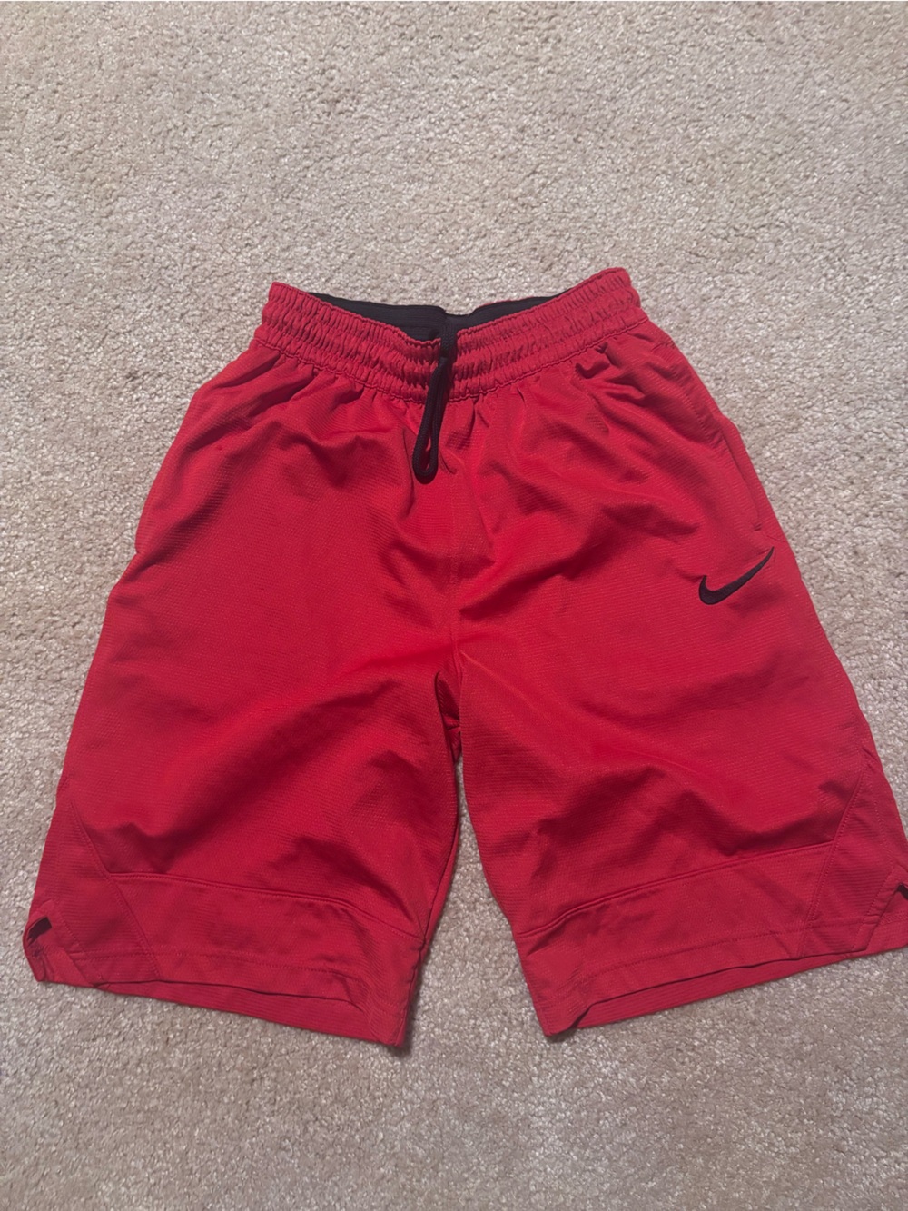Nike Kids Red Athletic Mesh Shorts with Black Accents